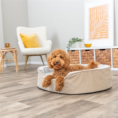 Trixie Vital Dog Bed Lino Soft Oval Beige / Creme