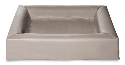 Bia Bed Faux Leather Cover Dog Bed Taupe