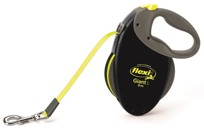 Flexi Retractable Lead Giant Tape Neon Black / Yellow