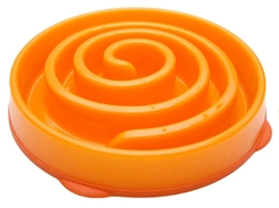 Unbranded Slo-Bowl Feeder Mini Coral Spiral Orange 22X22X5 Cm
