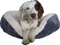 Rosewood Dog Basket Oval Jumbo Cord Plush Grey / Cream