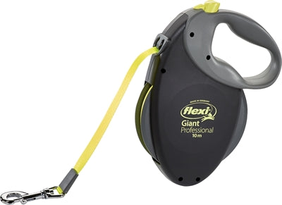 Flexi Retractable Lead Giant Tape Professional Neon Black / Yellow