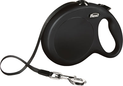 Flexi Retractable Leash Classic Tape Black