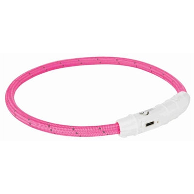 Trixie Light-Up Dog Collar Flash Usb Tpu / Nylon Pink