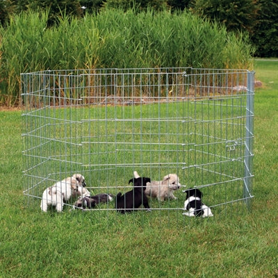 Trixie Natura Puppy Playpen Galvanized Metal 8 Panels Dia 154 Cm 61X91 Cm