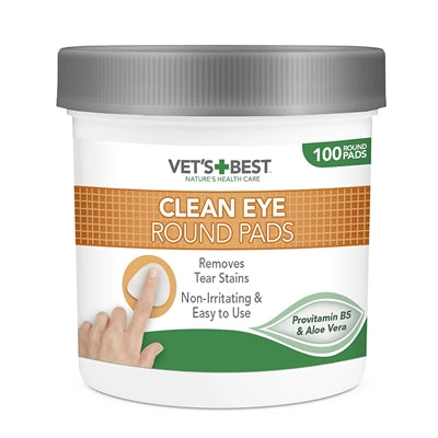 Vets Best Clean Eye Round Pads 100 Pc
