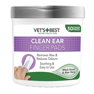 Vets Best Clean Ear Finger Pads 50 Pc
