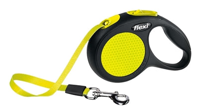 Flexi Retractable Lead New Classic Neon Tape Black / Yellow
