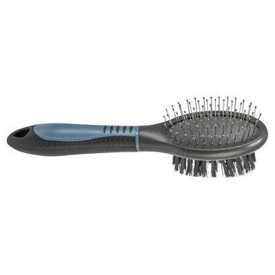 Trixie Double-Sided Brush Topcoat / Undercoat Plastic Black / Blue