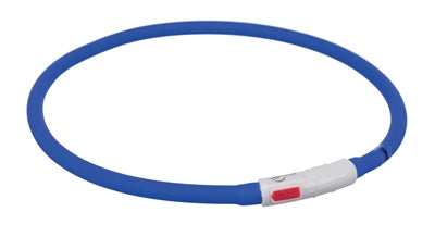 Trixie Light-Up Dog Collar Usb Silicone Rechargeable Royal Blue 70X1 Cm