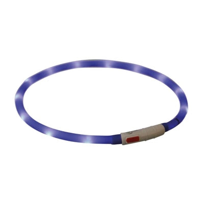 Trixie Light-Up Dog Collar Usb Silicone Rechargeable Royal Blue 70X1 Cm
