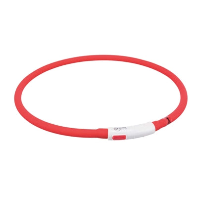 Trixie Light-Up Dog Collar Usb Silicone Rechargeable Red 70X1 Cm