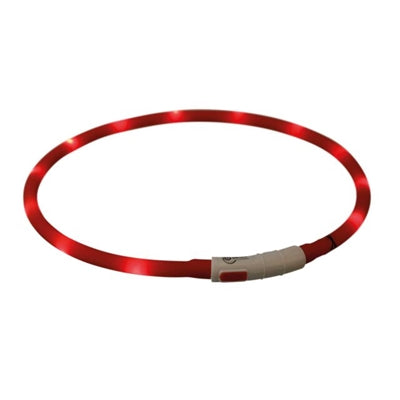 Trixie Light-Up Dog Collar Usb Silicone Rechargeable Red 70X1 Cm