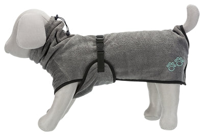 Trixie Dog Bathrobe Terry Cloth Grey