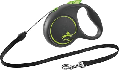 Flexi Retractable Lead Black Design Cord Green S 5 Mtr Up To 12 Kg