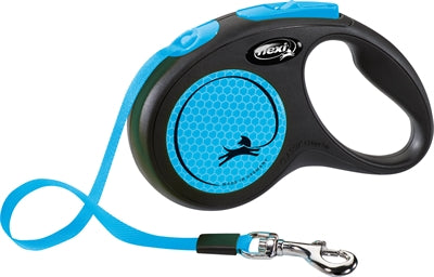 Flexi Retractable Leash New Classic Neon Tape Black / Blue