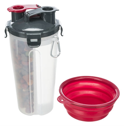 Trixie Water Bottle / Feeding Bottle Including Travel Bowl Plastic / Silicone 2X350 Ml 11X11X23 Cm