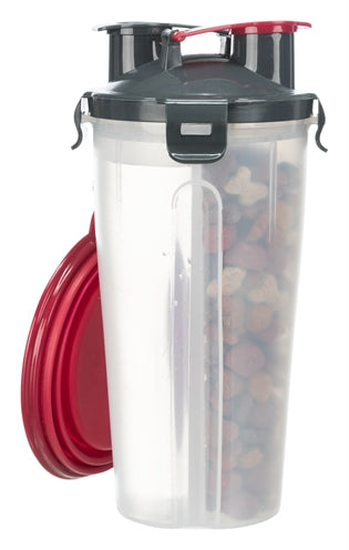 Trixie Water Bottle / Feeding Bottle Including Travel Bowl Plastic / Silicone 2X350 Ml 11X11X23 Cm