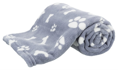 Trixie Dog Blanket Kenny Fleece Bone / Paw Prints Blue