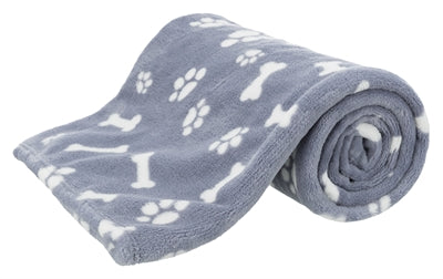 Trixie Dog Blanket Kenny Fleece Bone / Paw Prints Blue