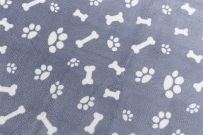Trixie Dog Blanket Kenny Fleece Bone / Paw Prints Blue