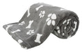 Trixie Dog Blanket Kenny Fleece Bone / Paw Prints Grey