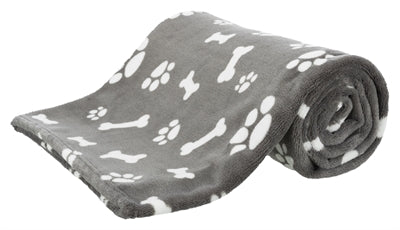 Trixie Dog Blanket Kenny Fleece Bone / Paw Prints Grey