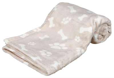 Trixie Dog Blanket Kenny Fleece Bone / Paws Beige 75X50 Cm
