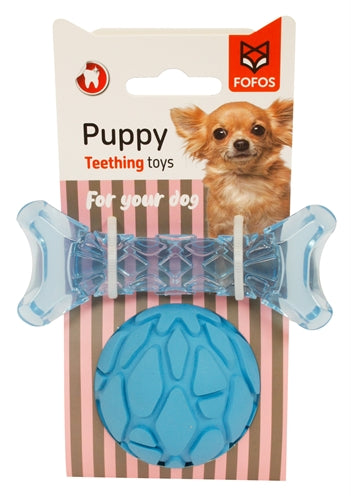 Fofos Puppy Bone And Ball Blue 11X4.5X2 Cm \/ 7X7X7 Cm