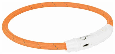 Trixie Light-Up Dog Collar Flash Usb Tpu / Nylon Orange