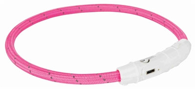 Trixie Light-Up Dog Collar Flash Usb Tpu / Nylon Pink
