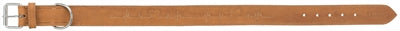Trixie Dog Collar Rustic Oiled Leather Heartbeat Brown