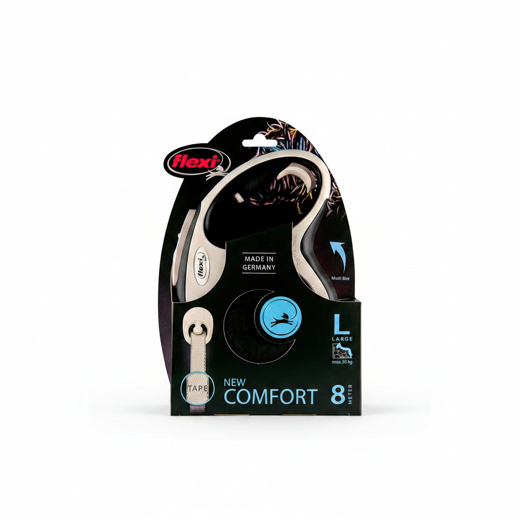 Flexi Retractable Lead New Comfort Tape Black