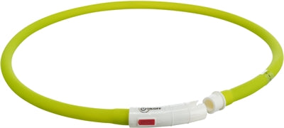 Trixie Light-Up Dog Collar Usb Silicone Rechargeable Green 70X1 Cm