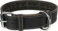 Trixie Dog Collar Rustic Greased Leather Heartbeat Black