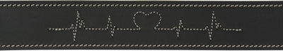 Trixie Dog Collar Rustic Greased Leather Heartbeat Black