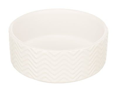 Trixie Food Bowl / Water Bowl Wave Ceramic White