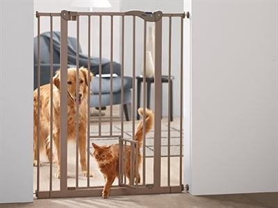 Savic Dog Barrier Safety Gate With Small Door Grey 74-84X107 Cm