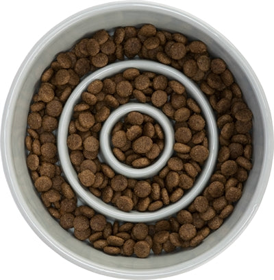 Trixie Slow Feeding Food Bowl Ceramic Grey / Blue
