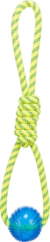 Trixie Aquatoy Rope Tug Toy Floating Polyester Yellow / Green 6X6X40 Cm