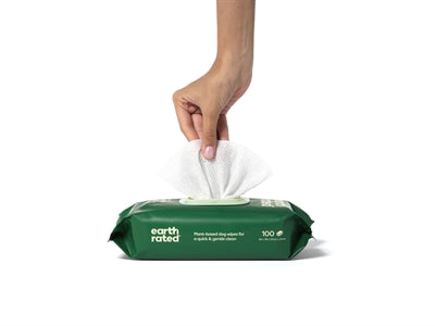 Earth Rated Dog Wipes Unscented Compostable 20,5X20,5 Cm 100 Pc