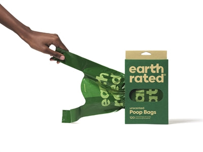 Earth Rated Poop Bags With Handles Unscented Recycled 120 Pc