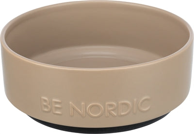 Trixie Be Nordic Dog Food Bowl Ceramic/ Rubber Taupe 18 Cm