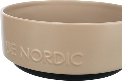 Trixie Be Nordic Dog Food Bowl Ceramic/ Rubber Taupe 18 Cm