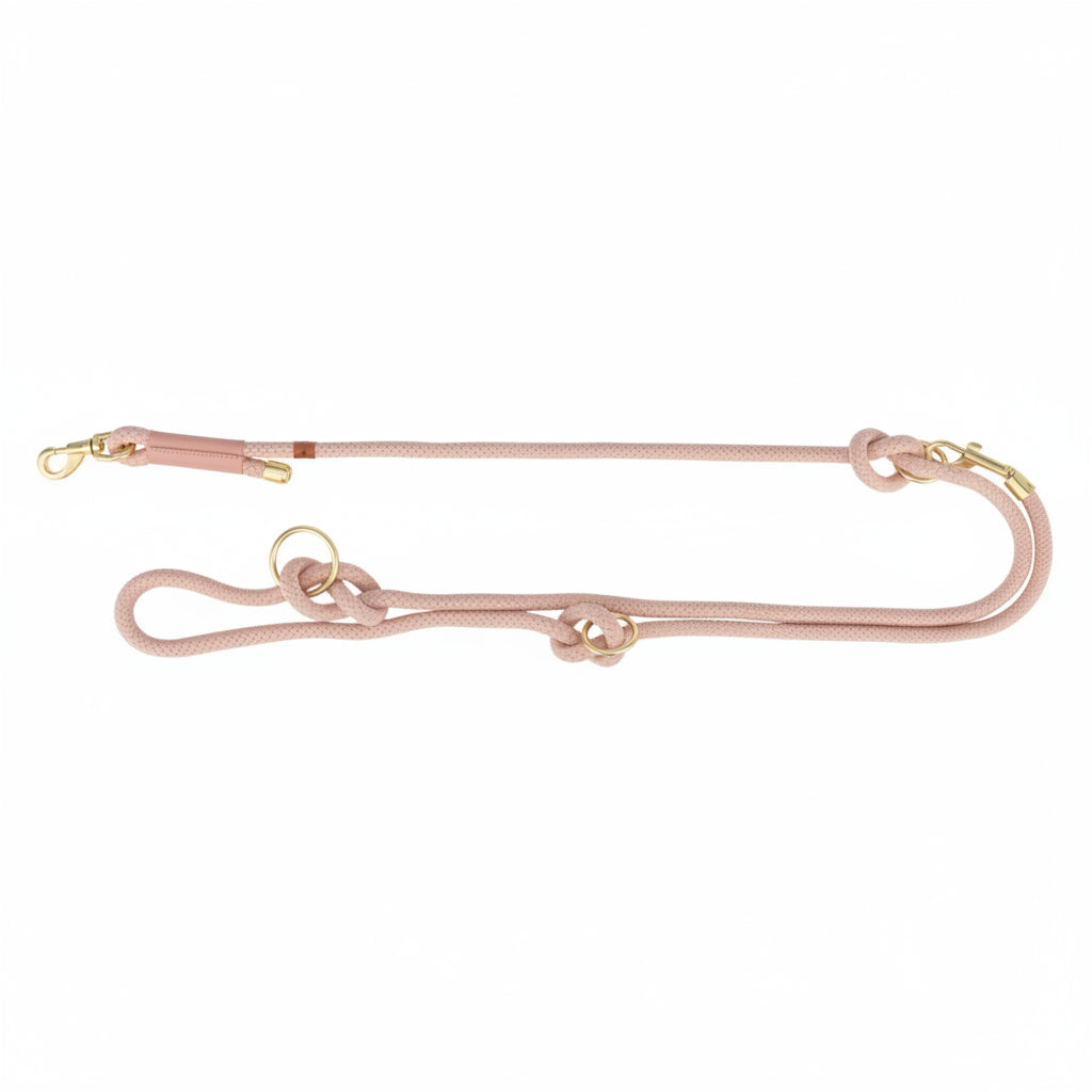 Trixie Soft Rope Dog Leash Adjustable Pink / Light Pink