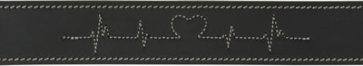 Trixie Rustic Oiled Leather Dog Collar Heartbeat Black 34-40X3 Cm