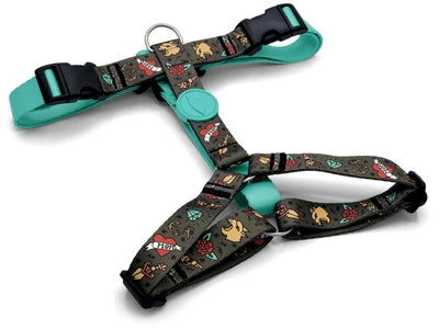 Morso Dog Harness H-Harness Recycled Ink Tank Green