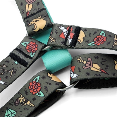 Morso Dog Harness H-Harness Recycled Ink Tank Green