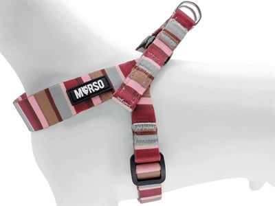 Morso Mini Dog Harness Adjustable Recycled Skyline Red / Pink