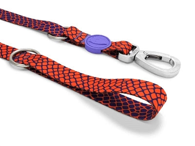 Morso Adjustable Dog Lead Recycled Urban Lizard Red